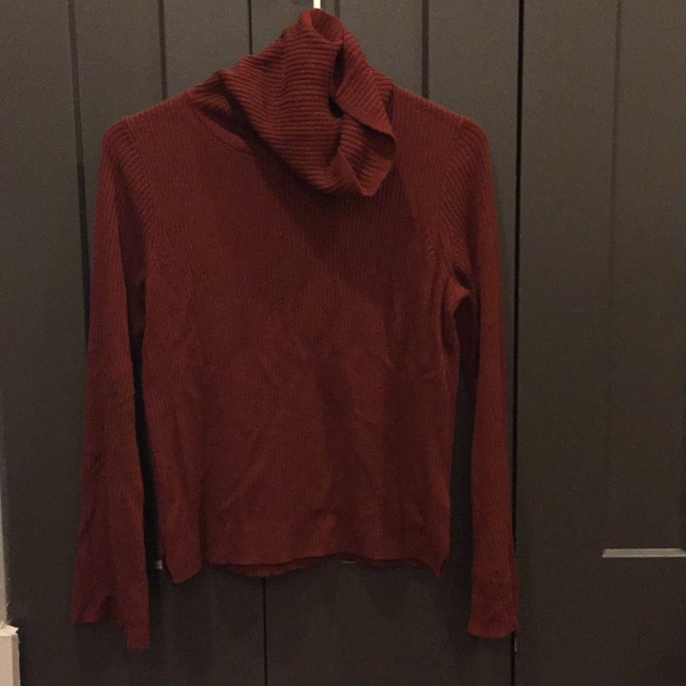 Madewell bell sleeved ribbed turtleneck sweater